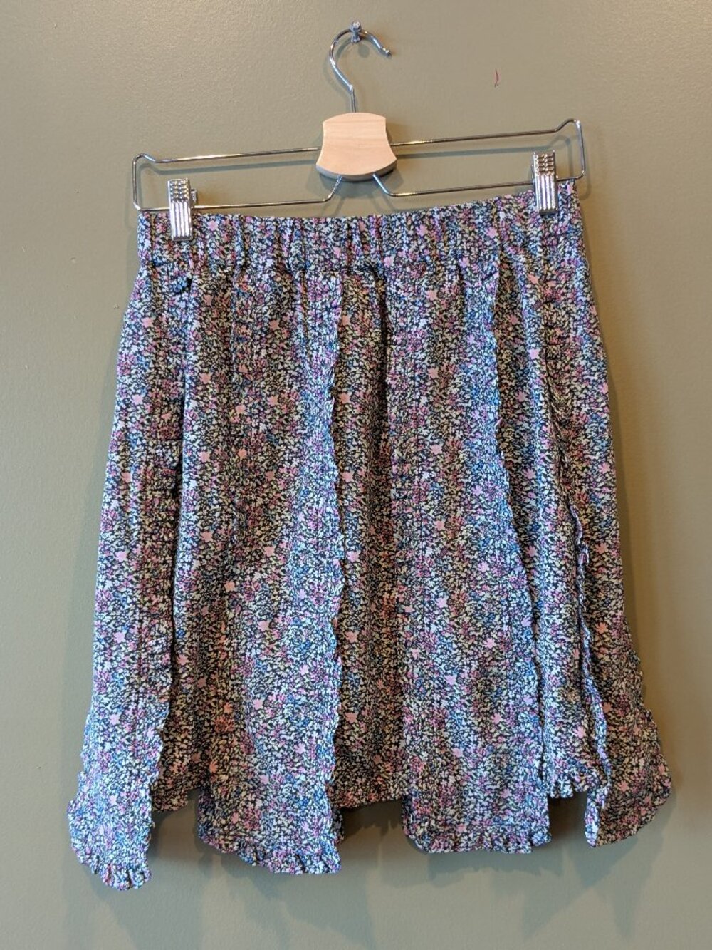Ganni Floral Ruffle Mini Skirt Ditsy Frill Scandi Chic Tiered EU 38 US 8 Med Y2K